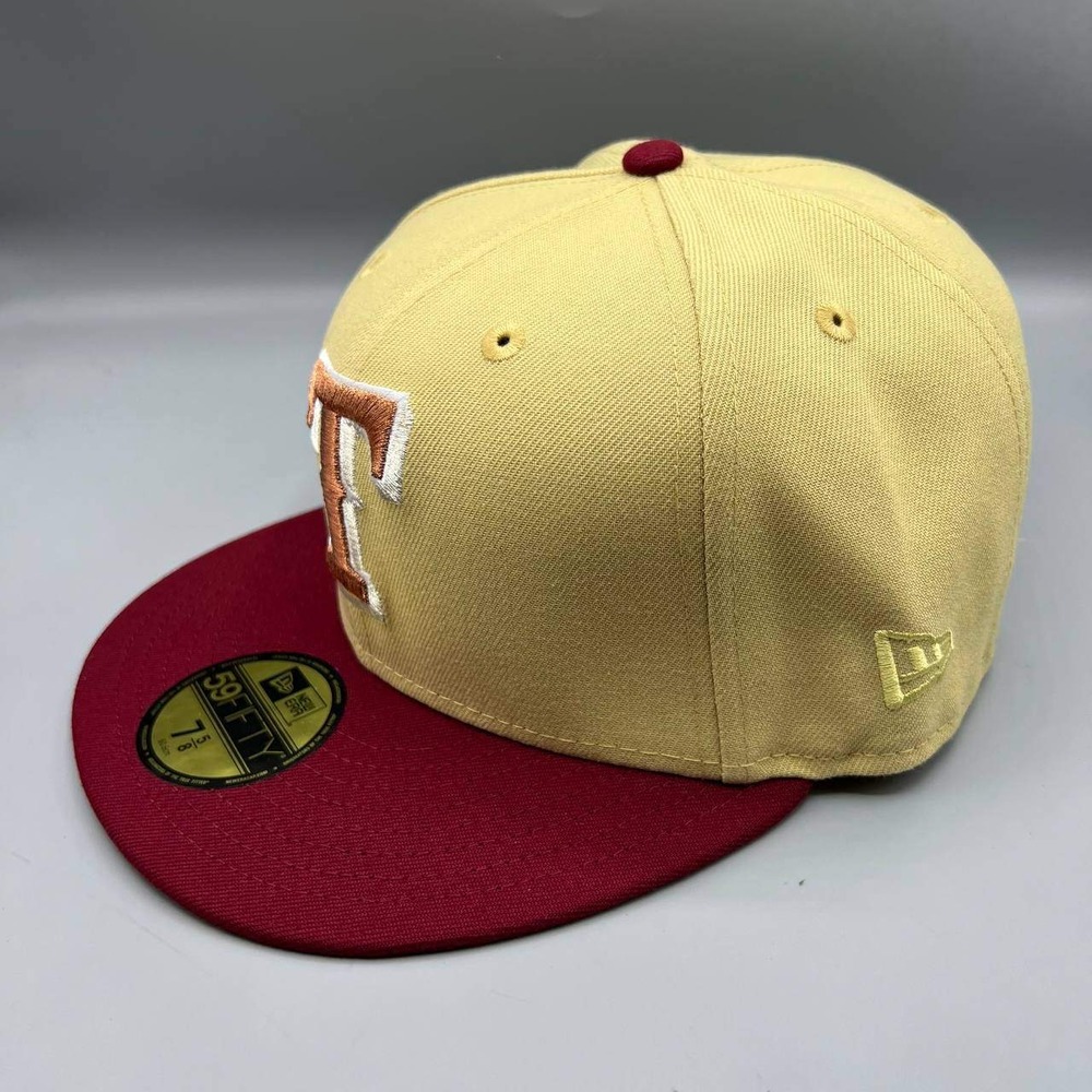 Texas‎ Ranger Hat Men 7 5/8 Beige Red 59Fifty New Era MLB Fitted Cap - Picture 4 of 8